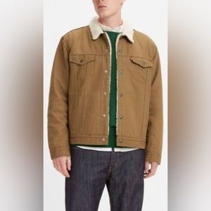 Levi's® Men's Sherpa Trucker Jacket - Brown Men’s Small